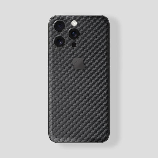 Custom iPhone 15 Pro | Pro Max in Titan Black Carbon Fiber Black Logo - Gatti Luxury