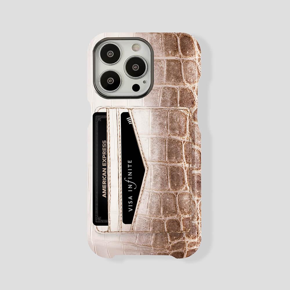 iPhone 14 Pro Cardholder Himalayan Crocodile Case - Gatti Luxury