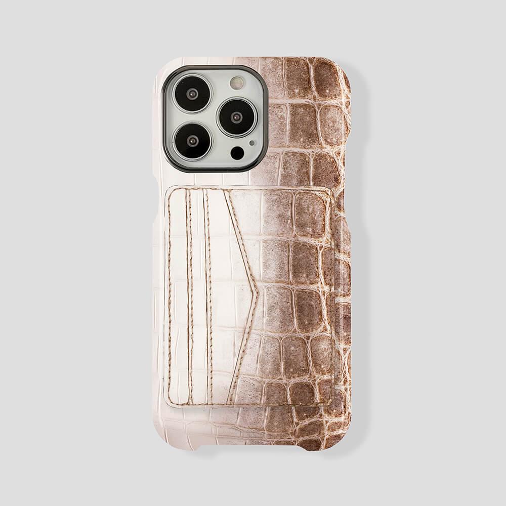iPhone 14 Pro Cardholder Himalayan Crocodile Case - Gatti Luxury