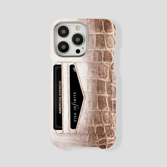 iPhone 15 Plus Cardholder Himalayan Crocodile Case - Gatti Luxury