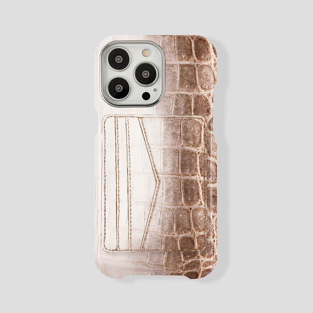 iPhone 15 Plus Cardholder Himalayan Crocodile Case - Gatti Luxury