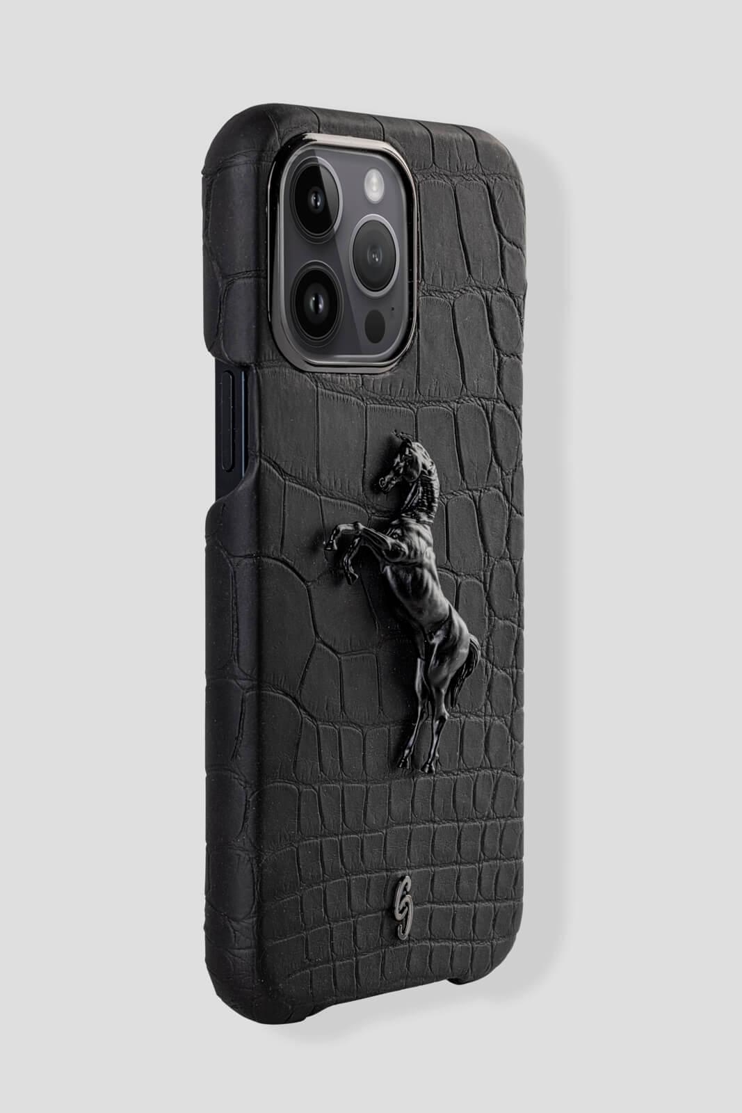 NERONE Arabic Horse in Alligator iPhone 14 Pro Max - Gatti Luxury