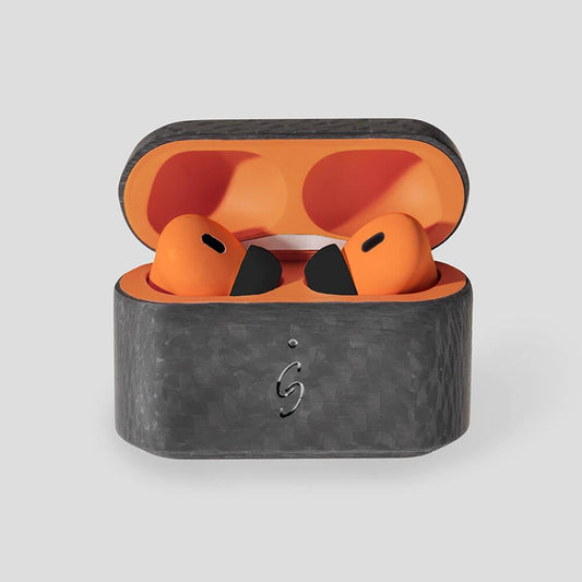 Custom Carbon Fiber AirPods Pro Orange - gattiluxury