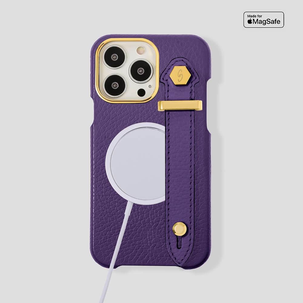 Loop Metal Strap Calfskin Case for iPhone 14 Plus - Gatti Luxury