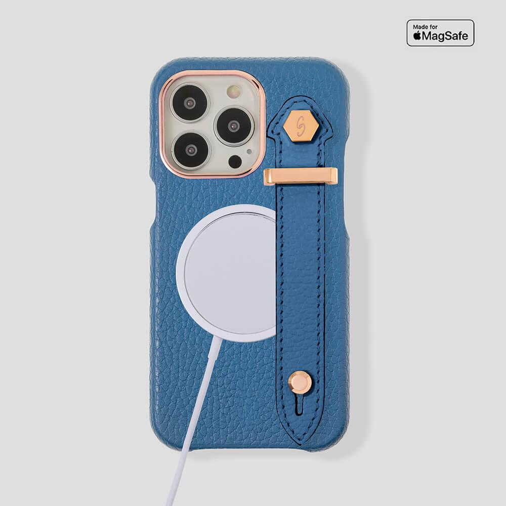 Loop Metal Strap Calfskin Case for iPhone 14 Pro Max - gattiluxury