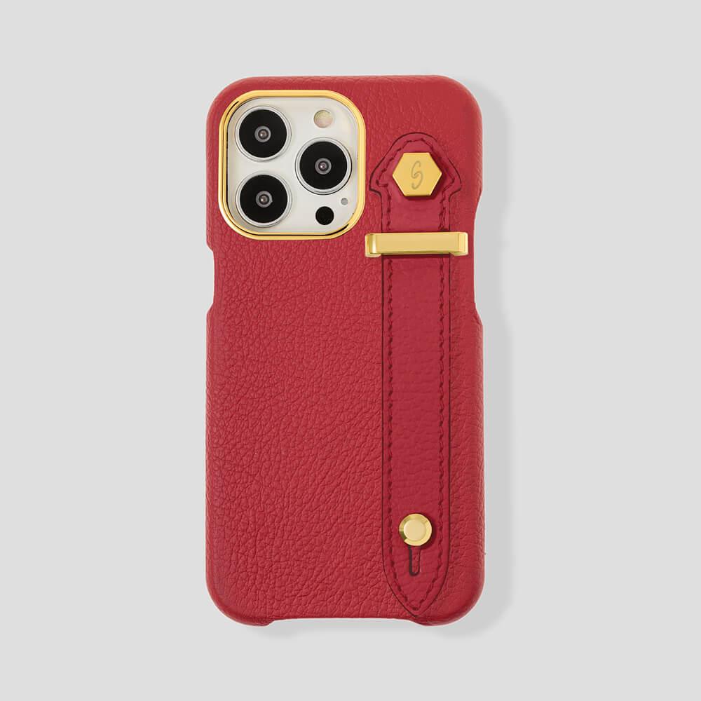 Loop Metal Strap Calfskin Case for iPhone 14 Pro Max - gattiluxury