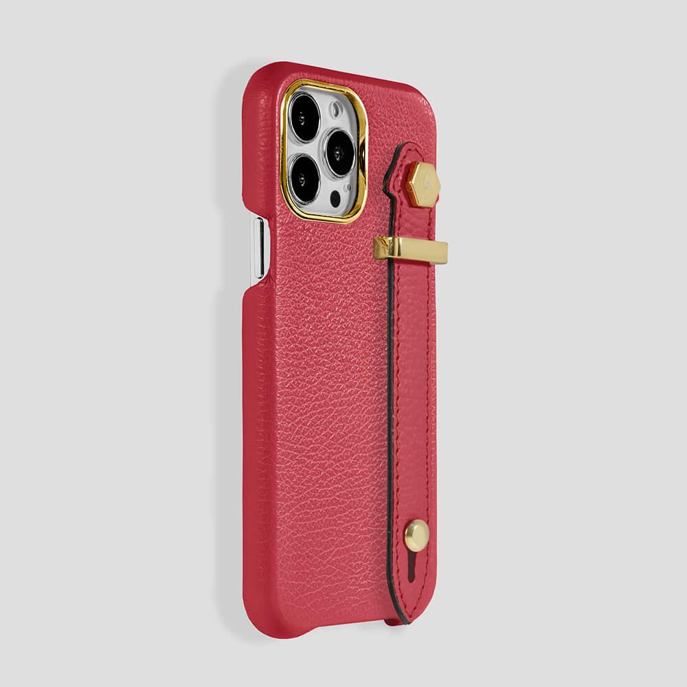 Loop Metal Strap Calfskin Case for iPhone 14 Pro Max - gattiluxury