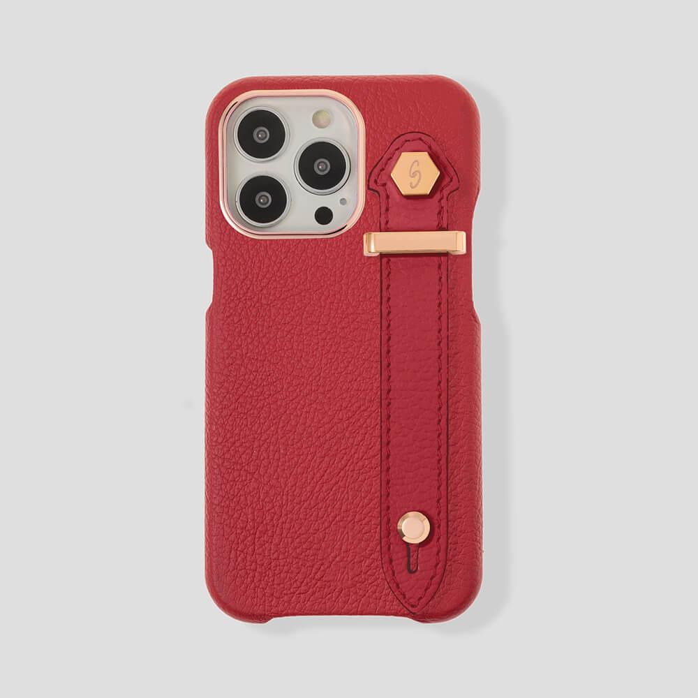 Loop Metal Strap Calfskin Case for iPhone 14 Pro Max - gattiluxury