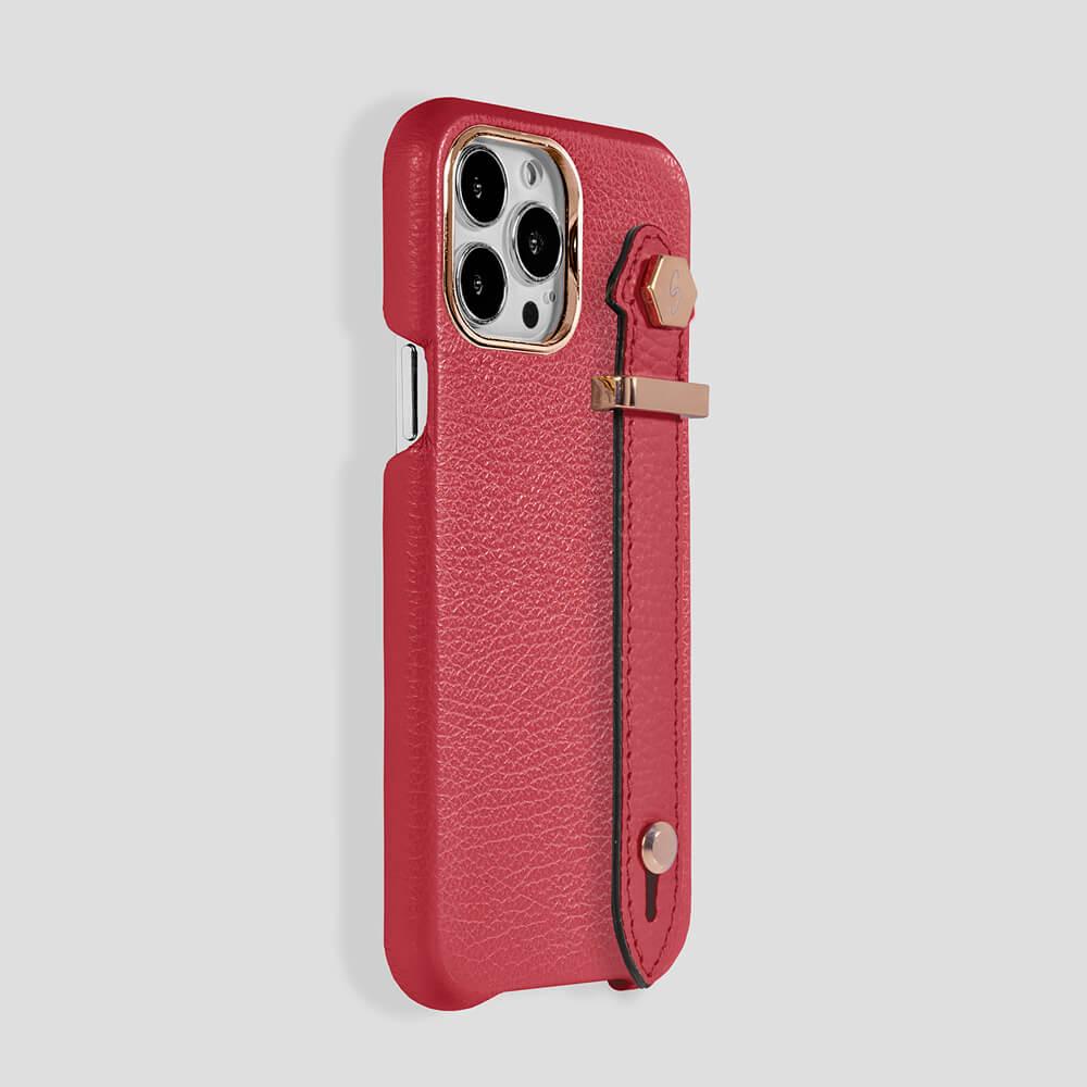 Loop Metal Strap Calfskin Case for iPhone 14 Pro Max - gattiluxury