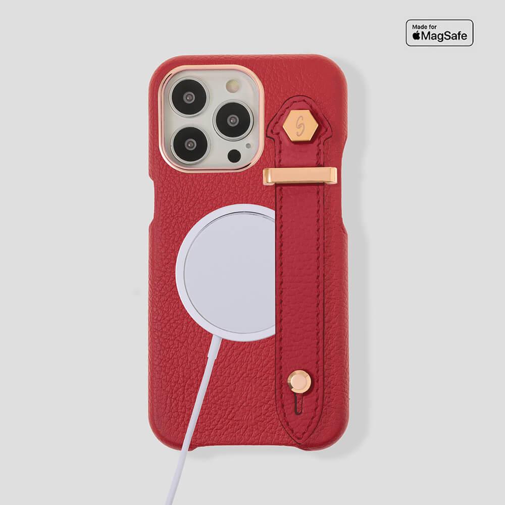 Loop Metal Strap Calfskin Case for iPhone 14 Pro Max - gattiluxury