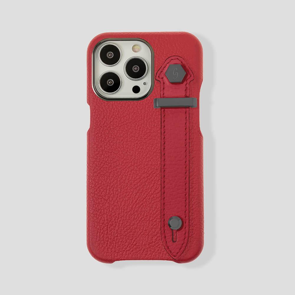 Loop Metal Strap Calfskin Case for iPhone 14 Pro Max - gattiluxury