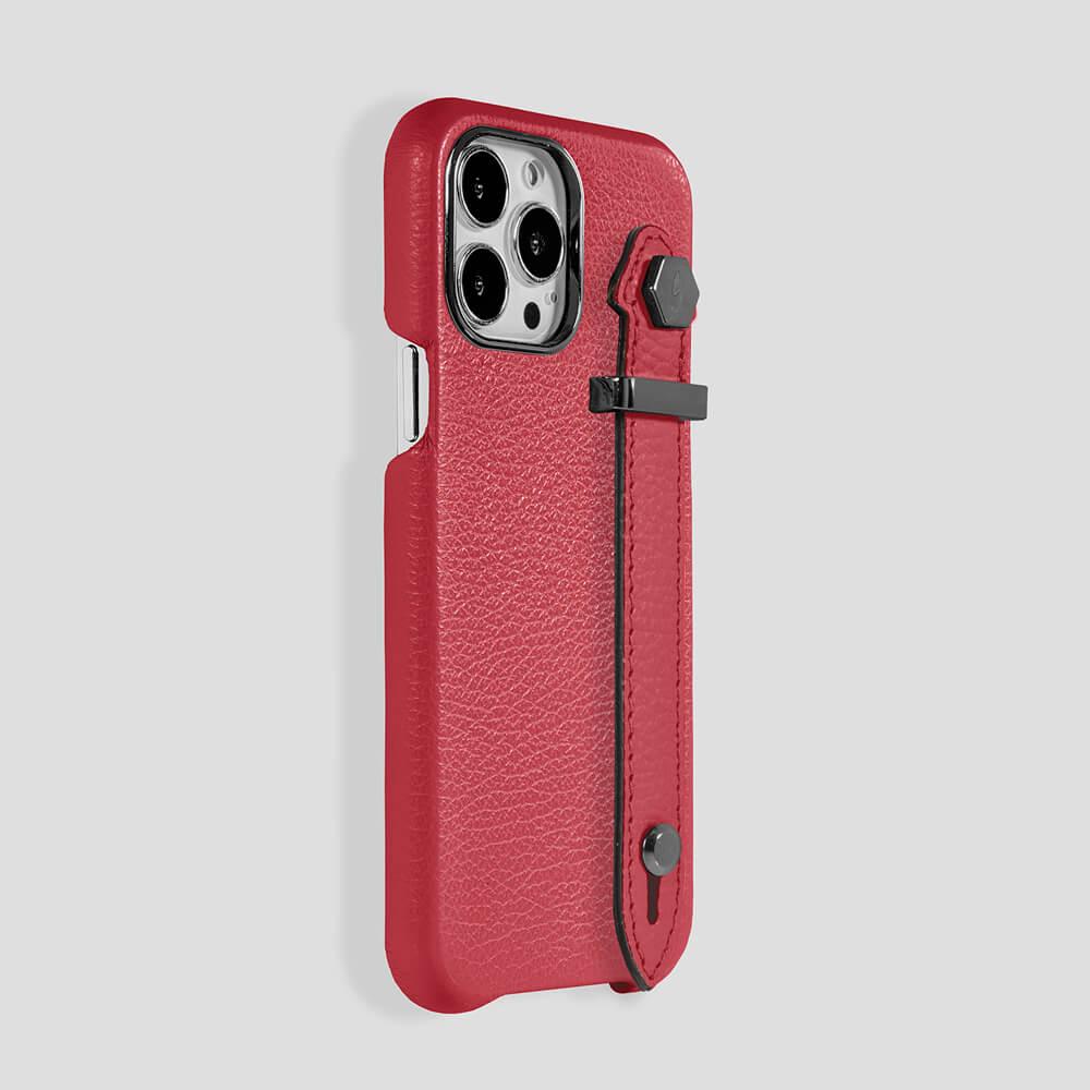 Loop Metal Strap Calfskin Case for iPhone 14 Pro Max - gattiluxury