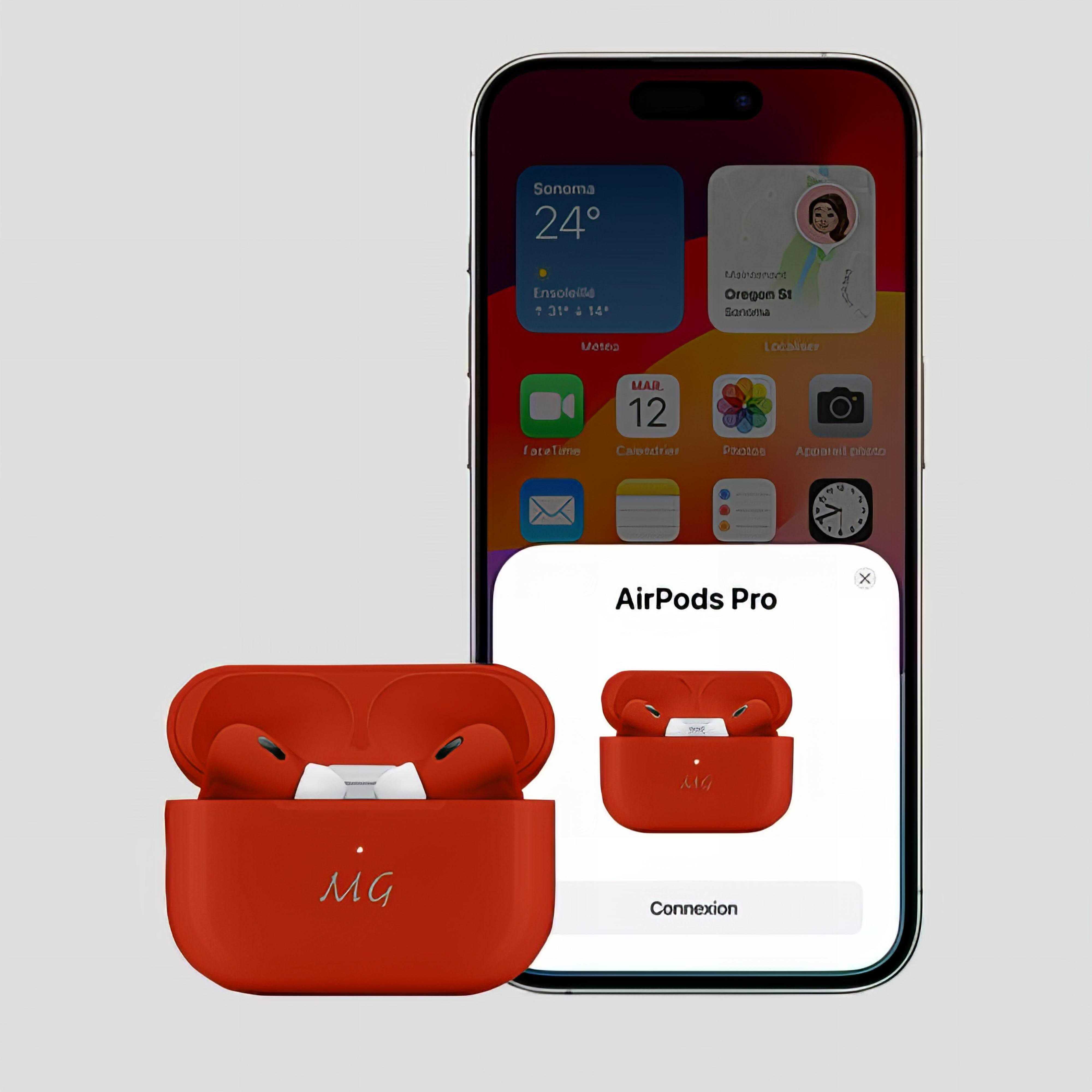 AirPods Pro 2 Colored Red | USB C - Gatti Luxury