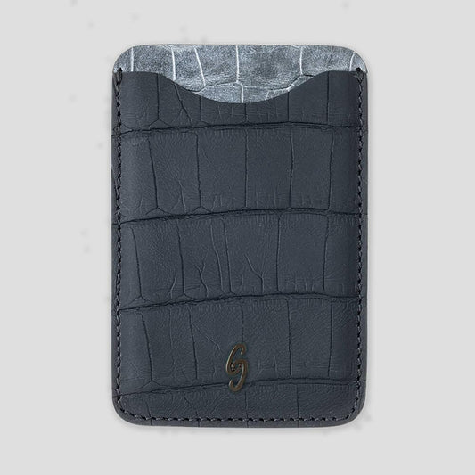 Cardholder with Magsafe in Alligator Black Carbon - Gatti Luxury