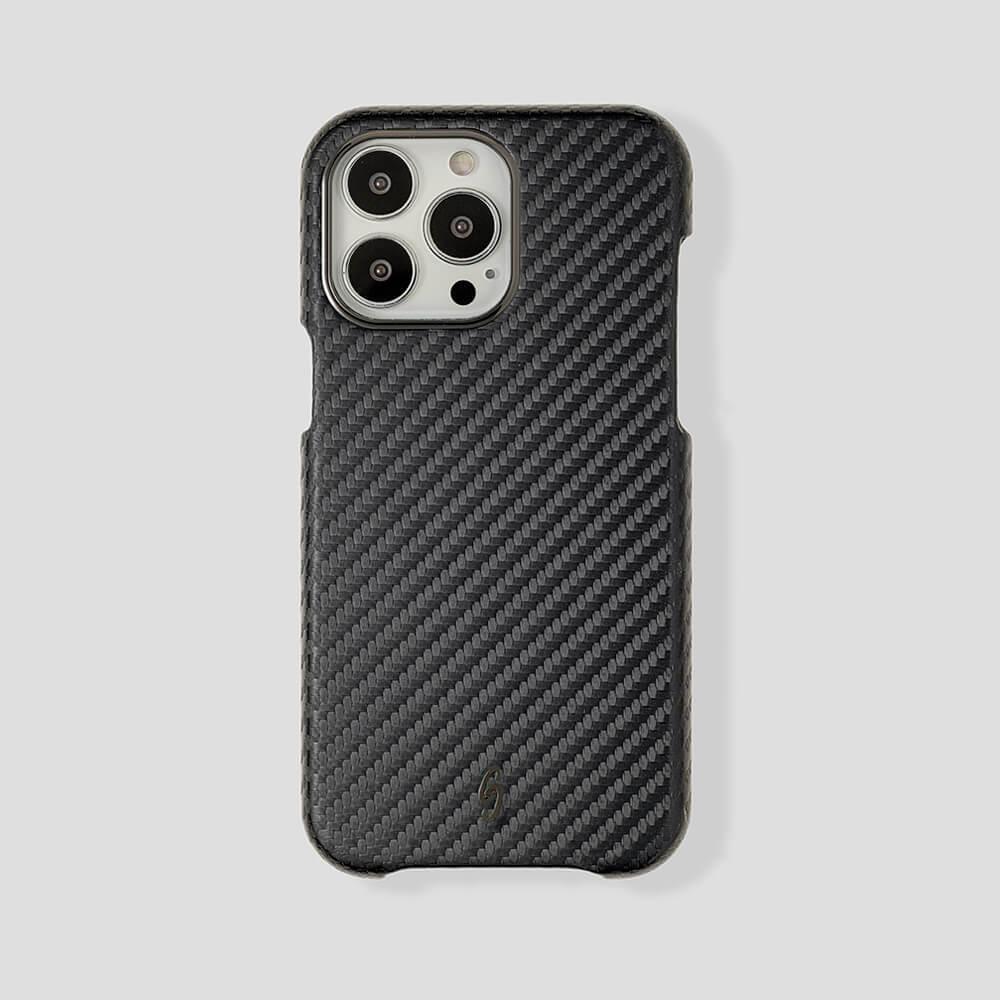 Classic Carbon Fiber Calfskin Case for iPhone 14 Plus - Gatti Luxury