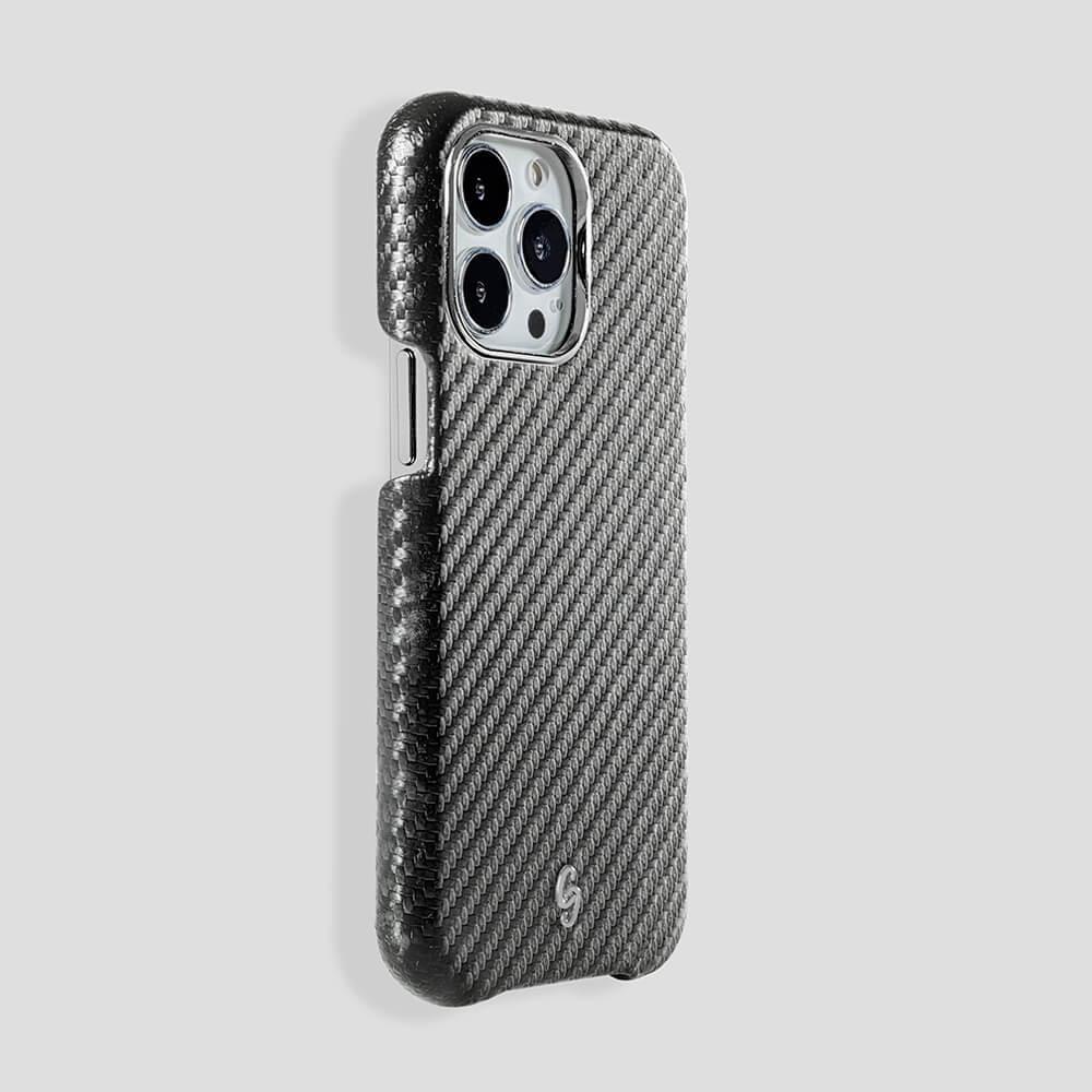 Classic Carbon Fiber Calfskin Case for iPhone 14 Plus - Gatti Luxury