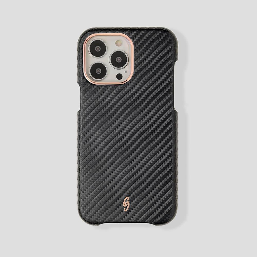 Classic Carbon Fiber Calfskin Case for iPhone 14 Plus - Gatti Luxury