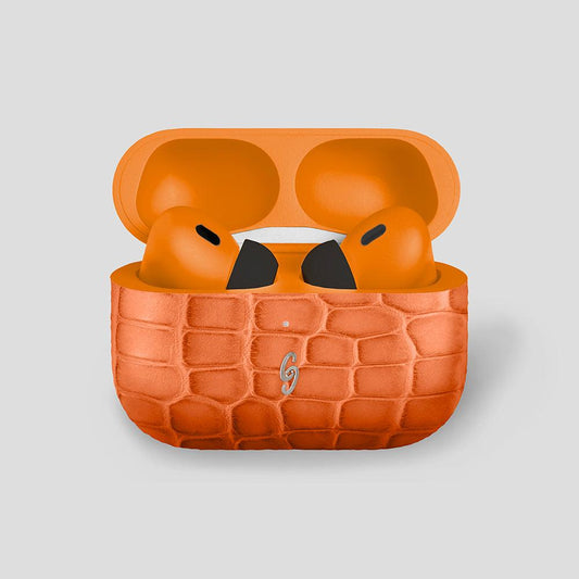 Custom Alligator AirPods Pro Orange Orange - Gatti Luxury