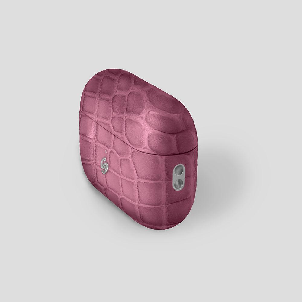 Custom Alligator AirPods Pro Pink Camelia Black - Gatti Luxury