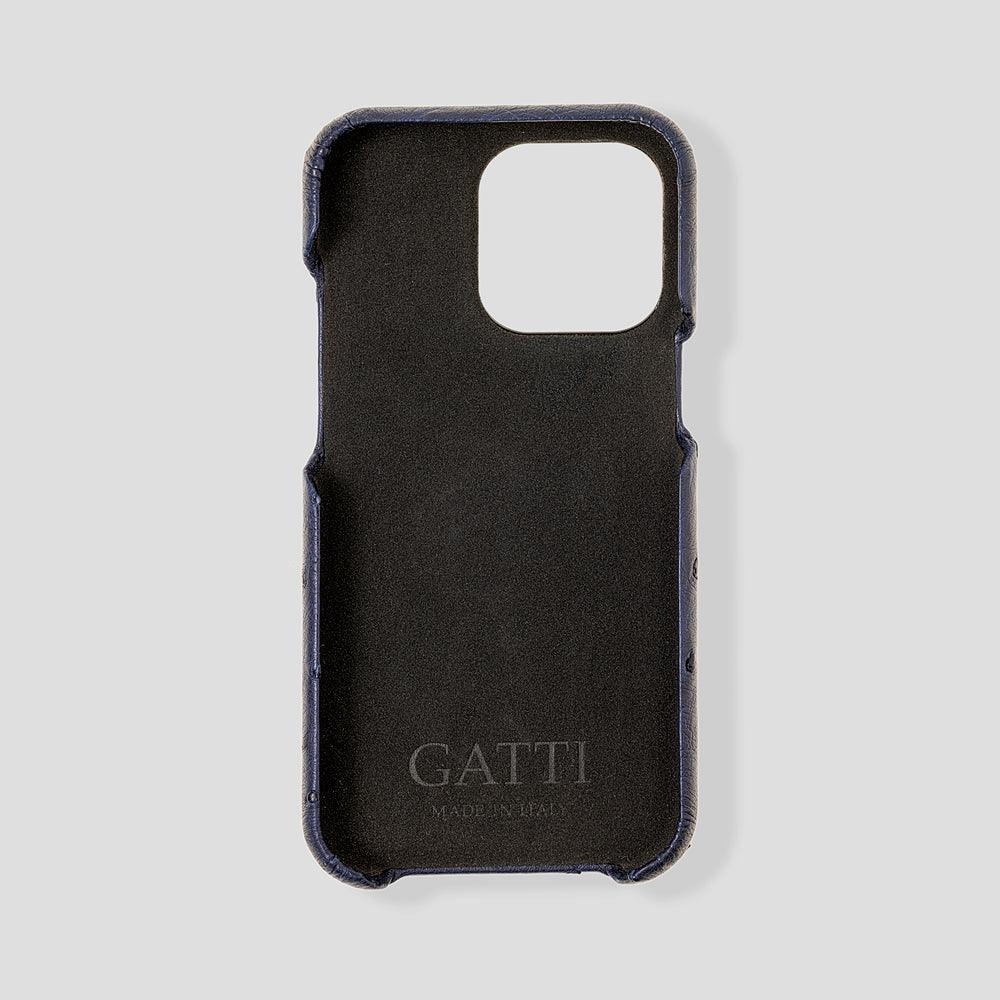 Finger Case in Ostrich for iPhone 15 - Gatti Luxury