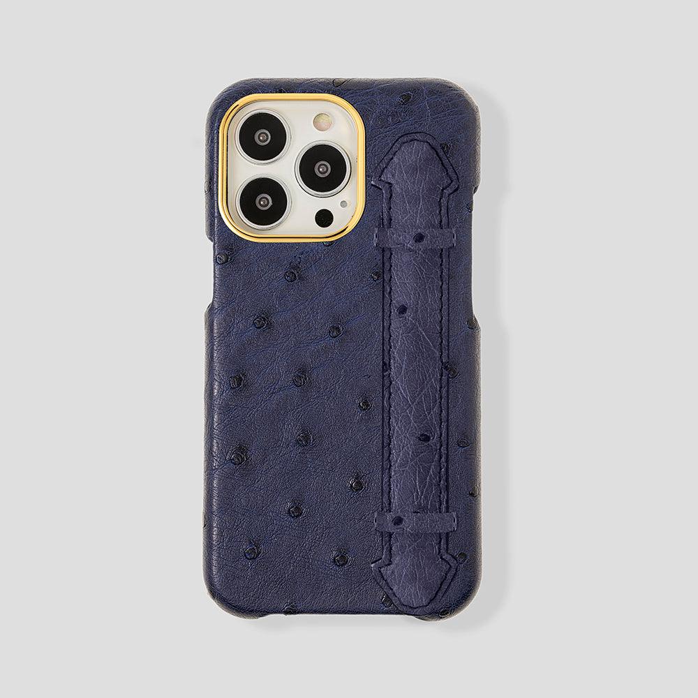 Finger Case in Ostrich for iPhone 15 - Gatti Luxury