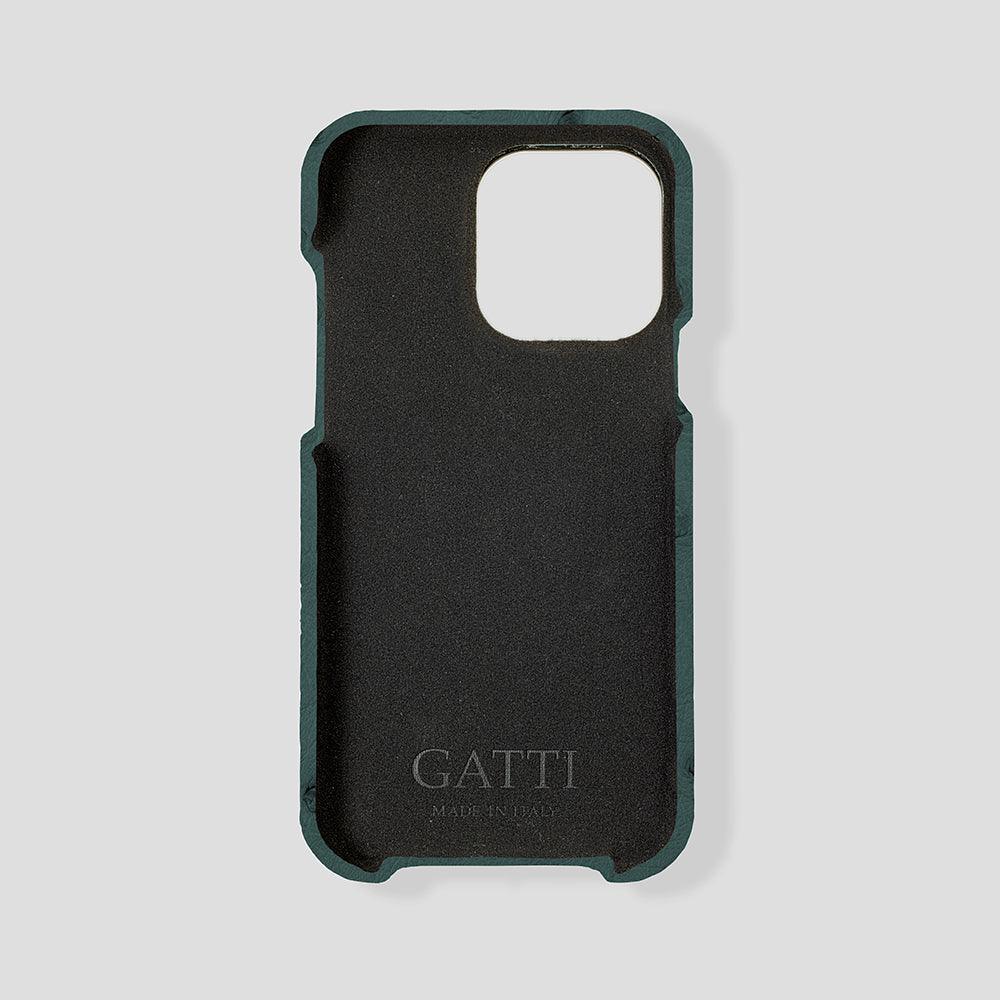 Finger Case in Ostrich for iPhone 15 - Gatti Luxury