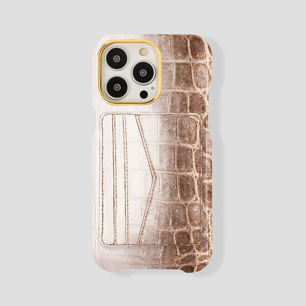 iPhone 14 Pro Cardholder Himalayan Crocodile Case - Gatti Luxury