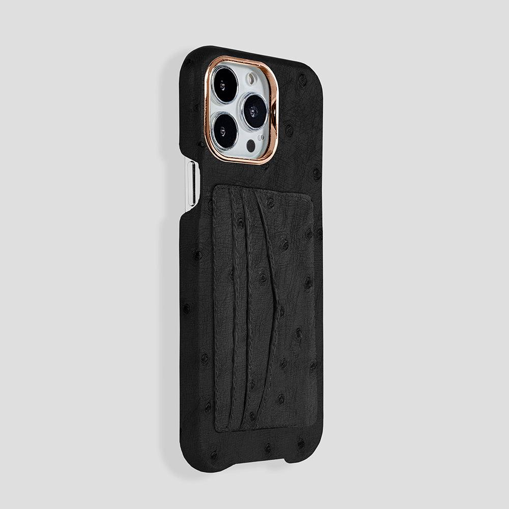 iPhone 15 Cardholder Case Ostrich - Gatti Luxury