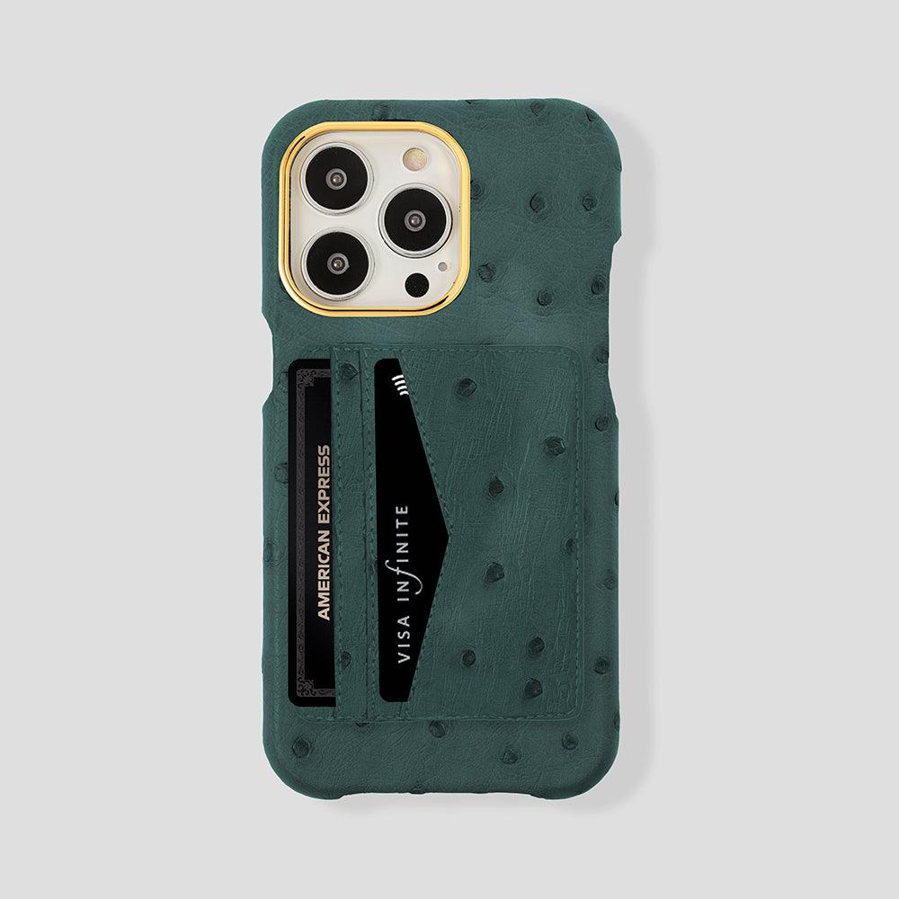 iPhone 15 Cardholder Case Ostrich - Gatti Luxury