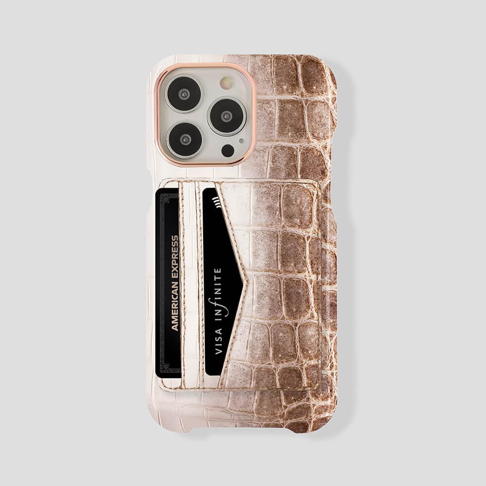 iPhone 15 Cardholder Himalayan Crocodile Case - Gatti Luxury