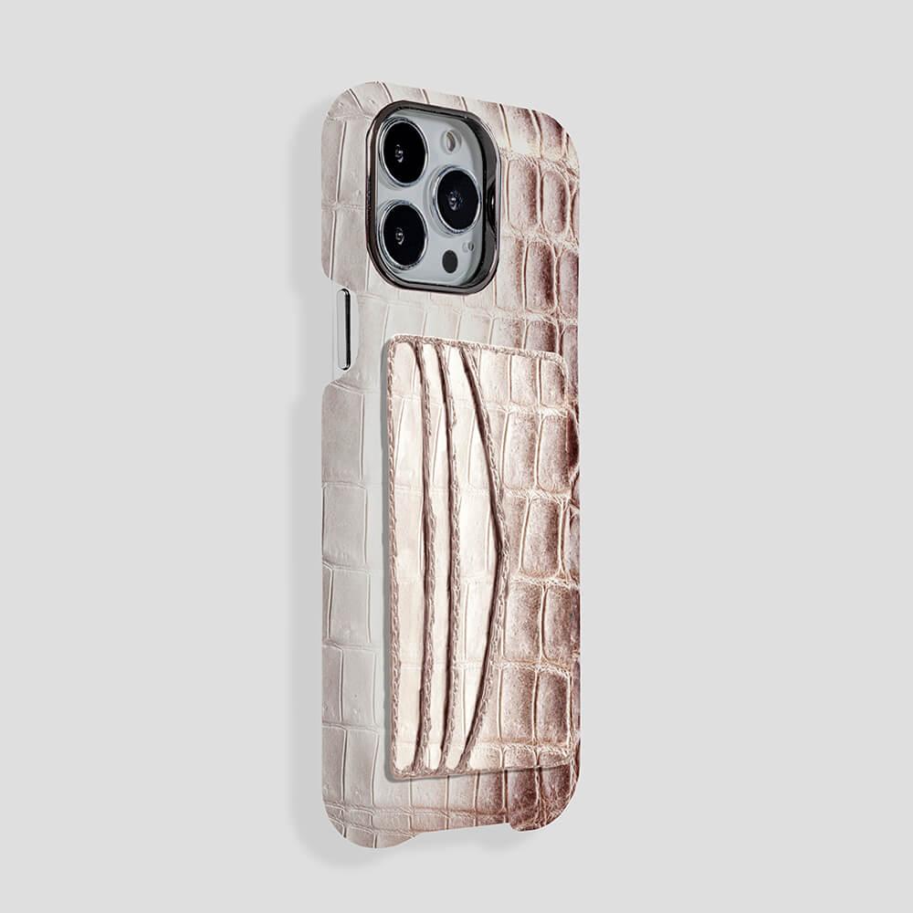 iPhone 15 Cardholder Himalayan Crocodile Case - Gatti Luxury