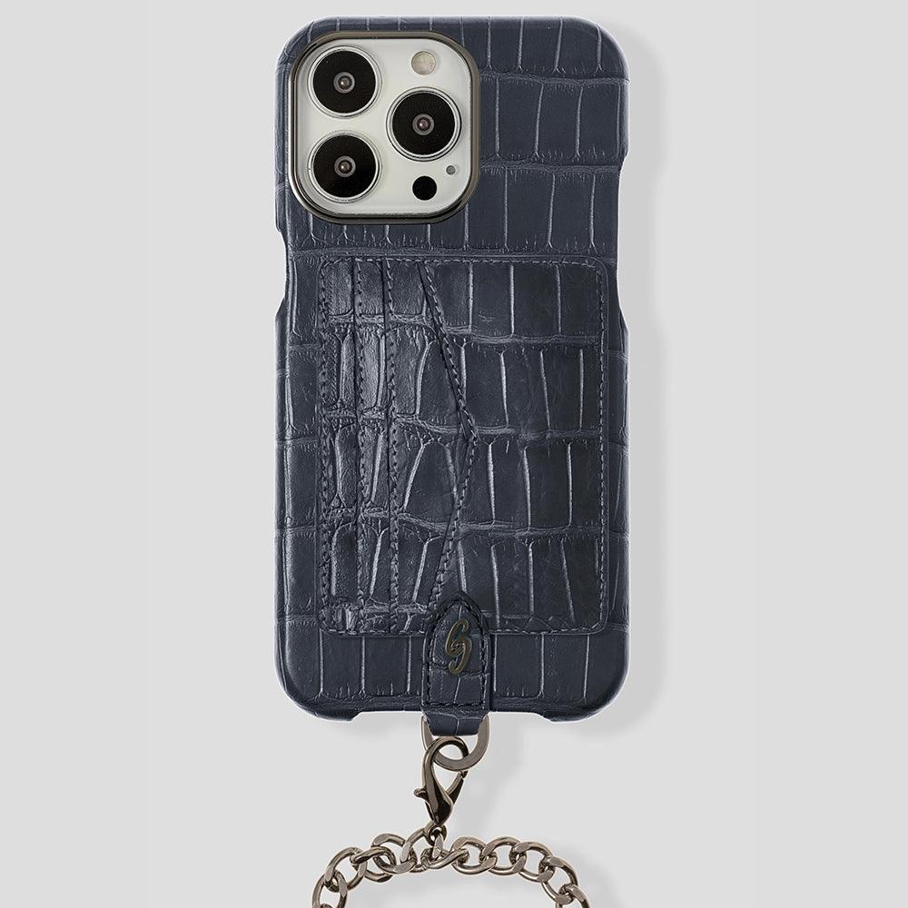 iPhone 15 Crossbody Cardholder Case in Alligator - Gatti Luxury