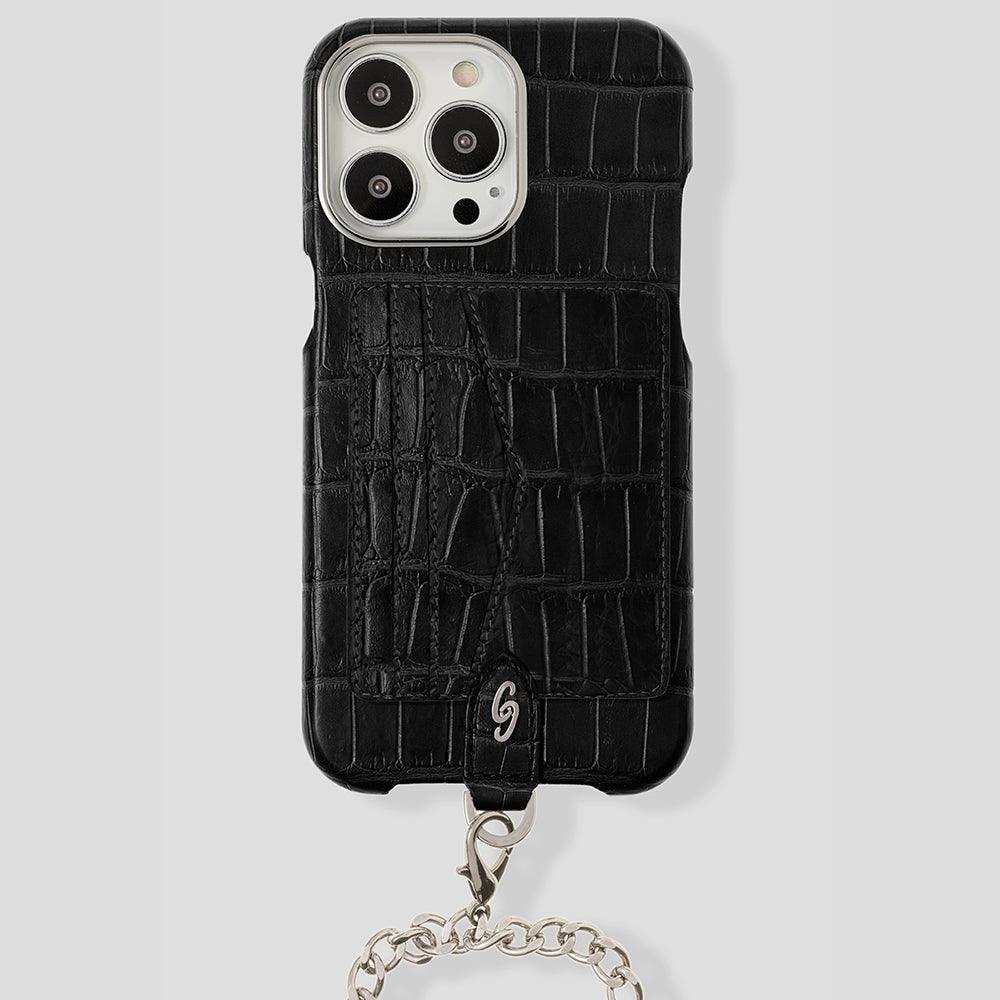 iPhone 15 Crossbody Cardholder Case in Alligator - Gatti Luxury