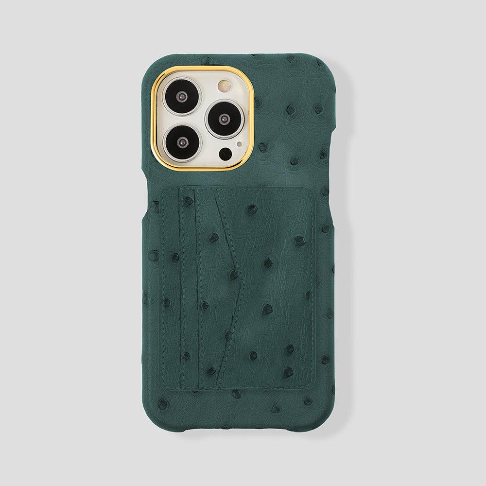 iPhone 15 Plus Cardholder Case Ostrich - Gatti Luxury