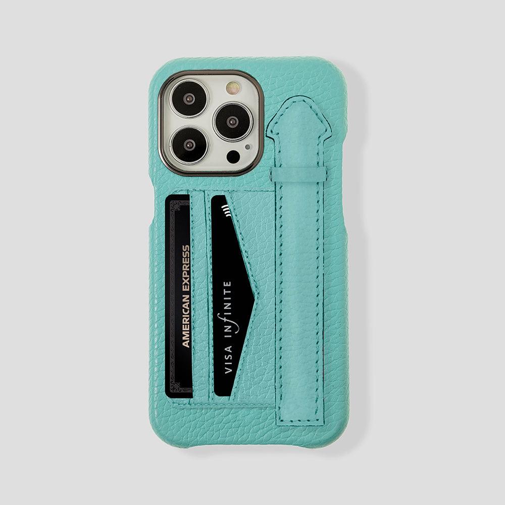 iPhone 15 Plus Cardholder Finger Strap Case Calfskin - Gatti Luxury