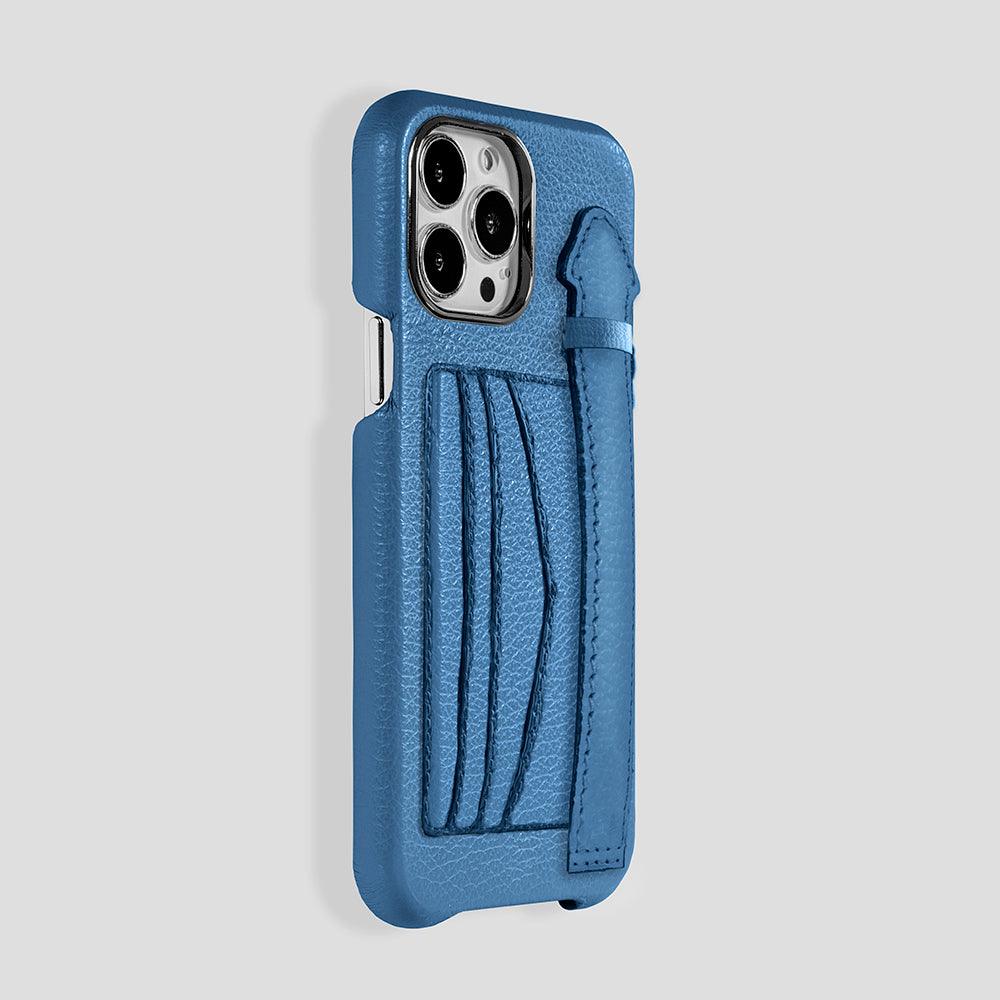 iPhone 15 Plus Cardholder Finger Strap Case Calfskin - Gatti Luxury