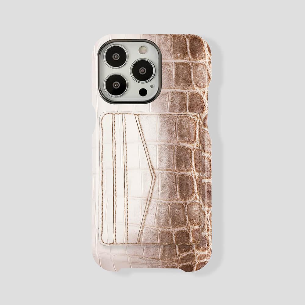 iPhone 15 Plus Cardholder Himalayan Crocodile Case - Gatti Luxury