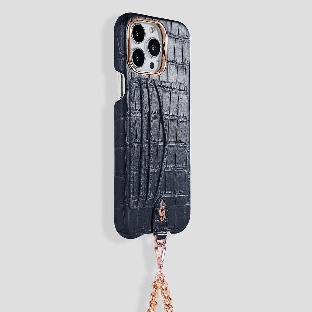 iPhone 15 Plus Crossbody Cardholder Case in Alligator - Gatti Luxury