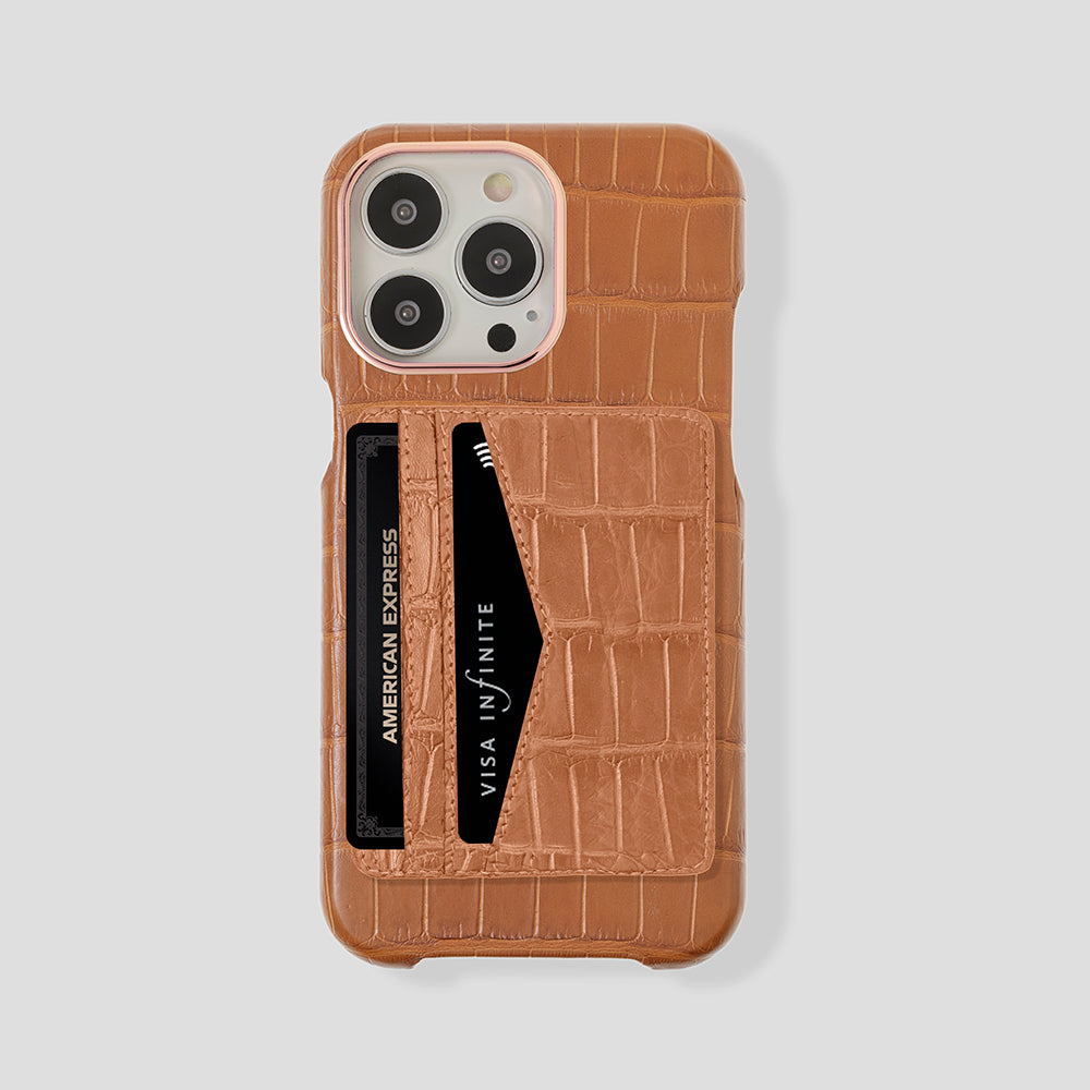 iPhone 15 Pro Cardholder Alligator Case - Gatti Luxury