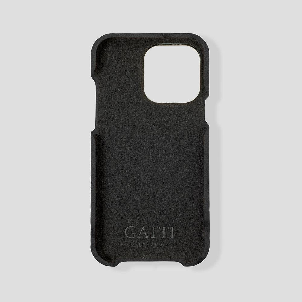 iPhone 15 Pro Cardholder Case Ostrich - Gatti Luxury