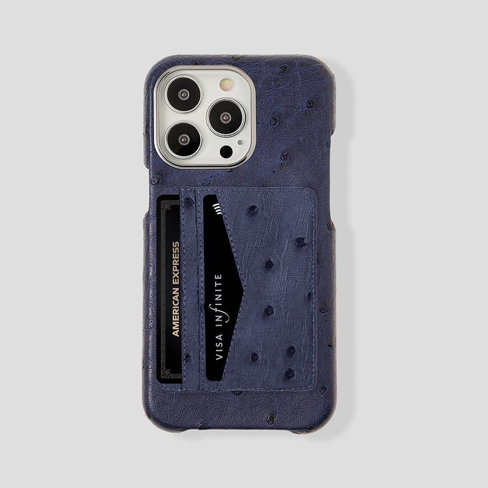 iPhone 15 Pro Cardholder Case Ostrich - Gatti Luxury