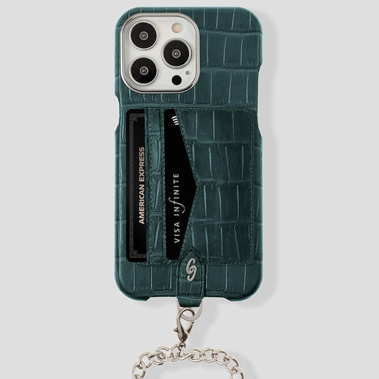 iPhone 15 Pro Crossbody Cardholder Case in Alligator - Gatti Luxury