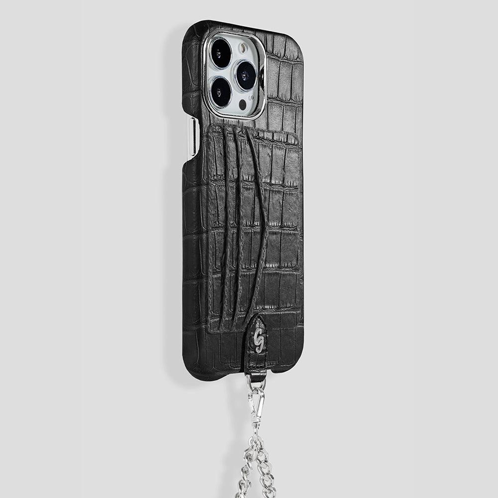 iPhone 15 Pro Crossbody Cardholder Case in Alligator - Gatti Luxury