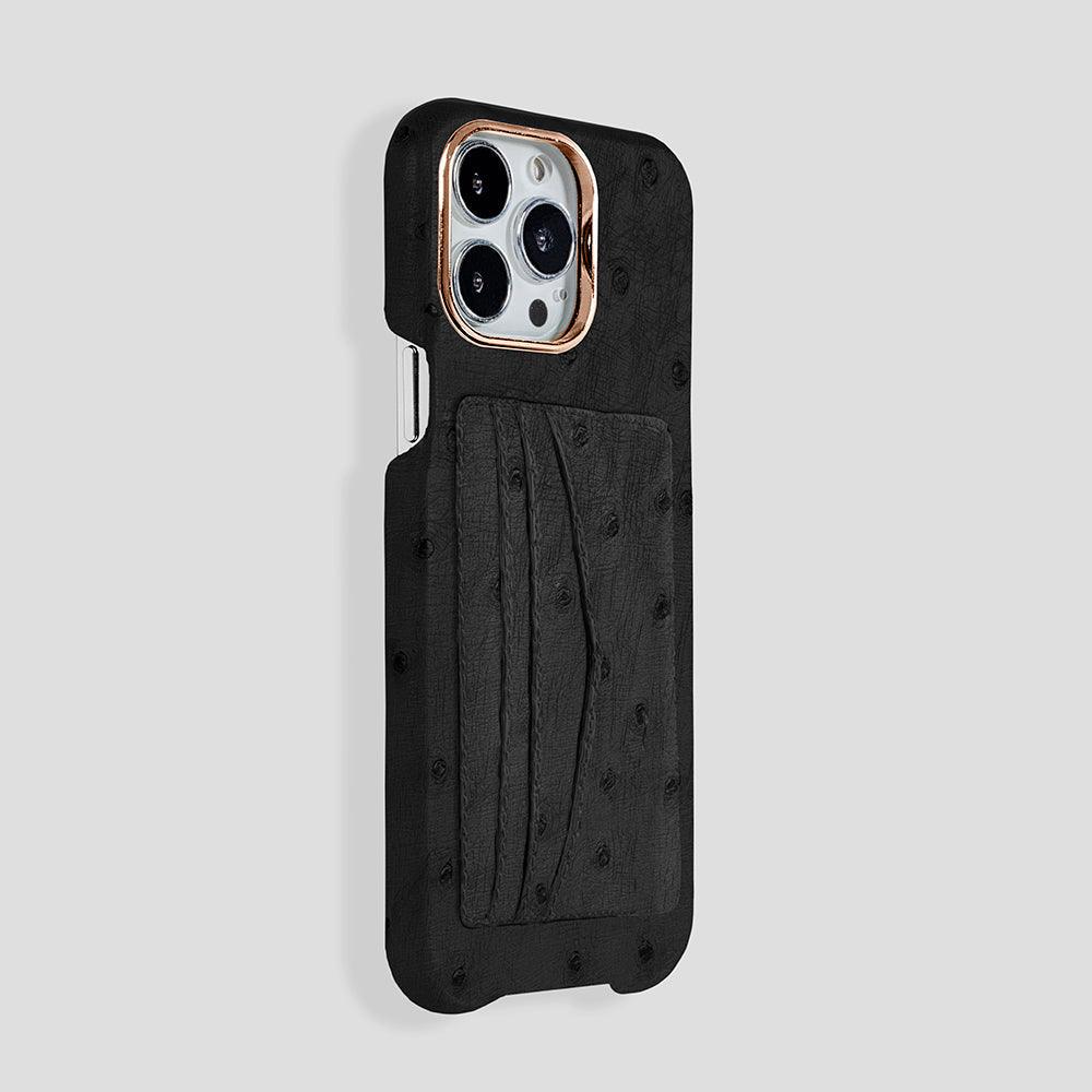 iPhone 15 Pro Max Cardholder Case Ostrich - Gatti Luxury