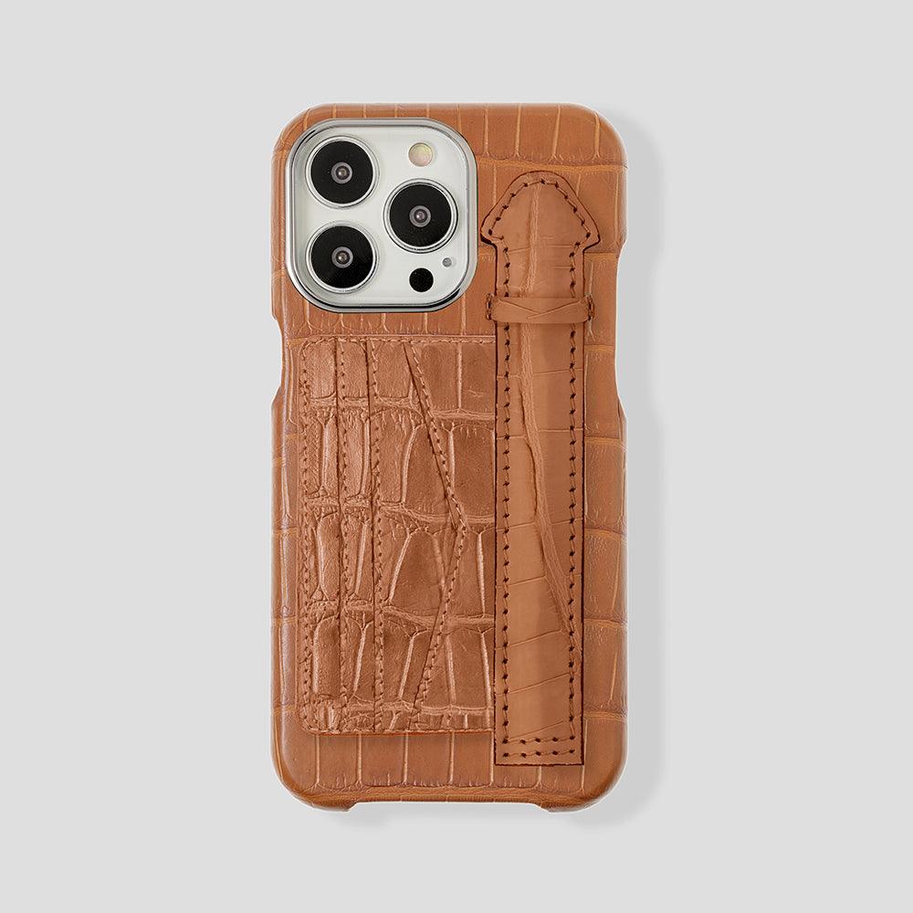 iPhone 15 Pro Max Cardholder Finger Strap Case Alligator - Gatti Luxury