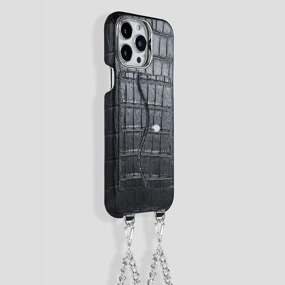 iPhone 15 Pro Necklace Pocket Case in Alligator - Gatti Luxury