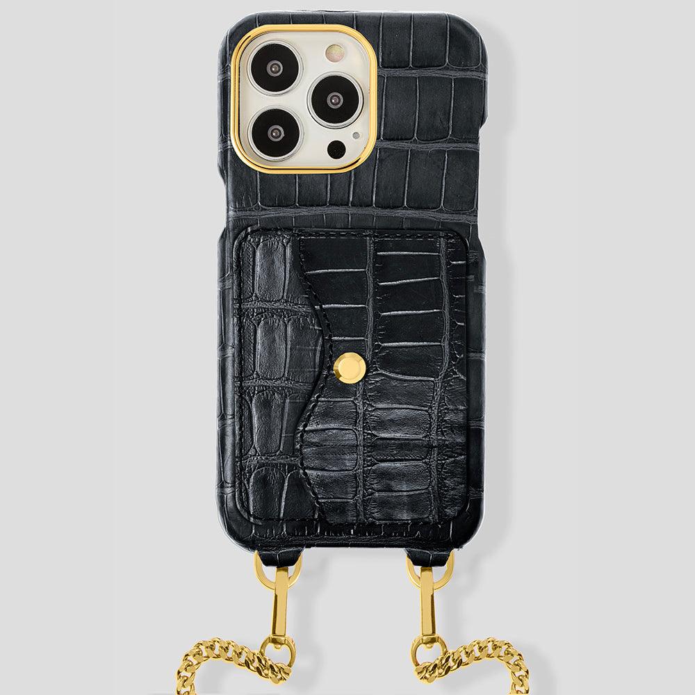 iPhone 15 Pro Necklace Pocket Case in Alligator - Gatti Luxury