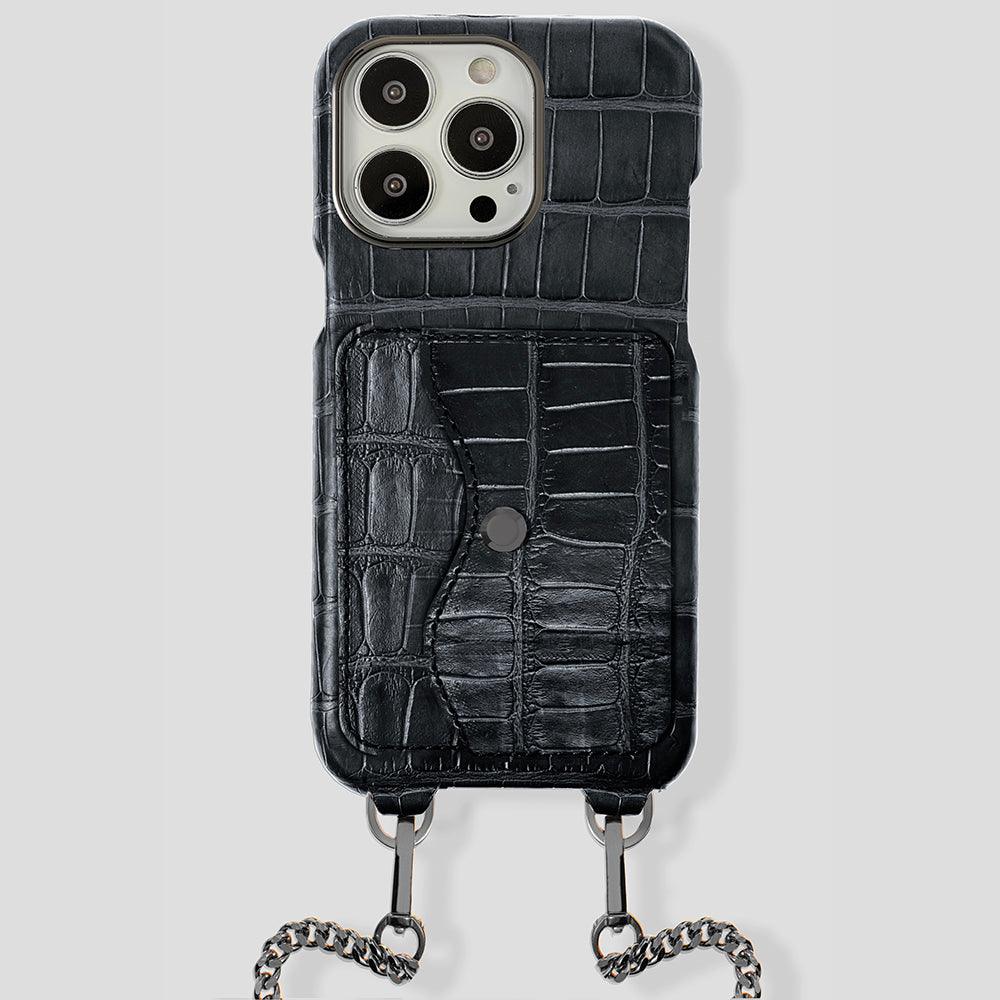 iPhone 15 Pro Necklace Pocket Case in Alligator - Gatti Luxury