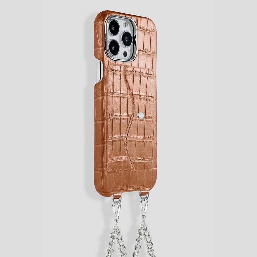 iPhone 15 Pro Necklace Pocket Case in Alligator - Gatti Luxury