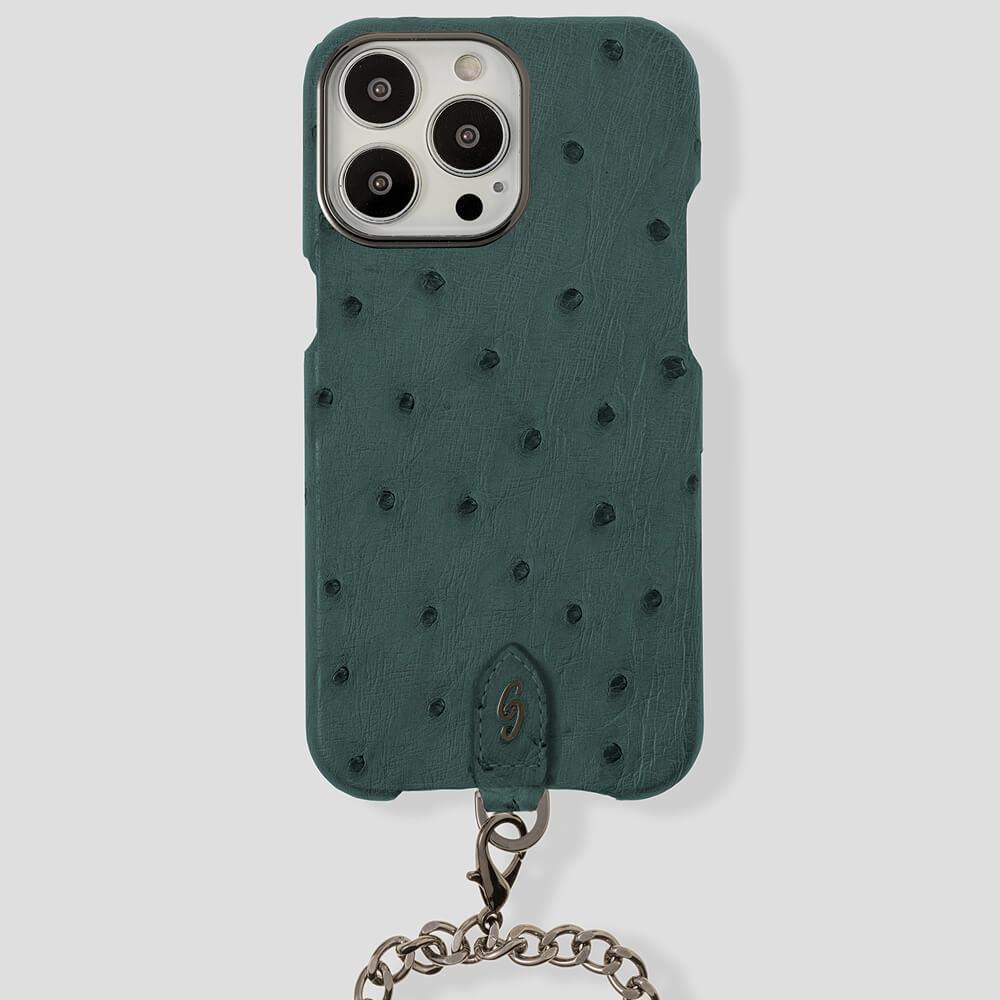 Necklace Ostrich Case for iPhone 14 - gattiluxury